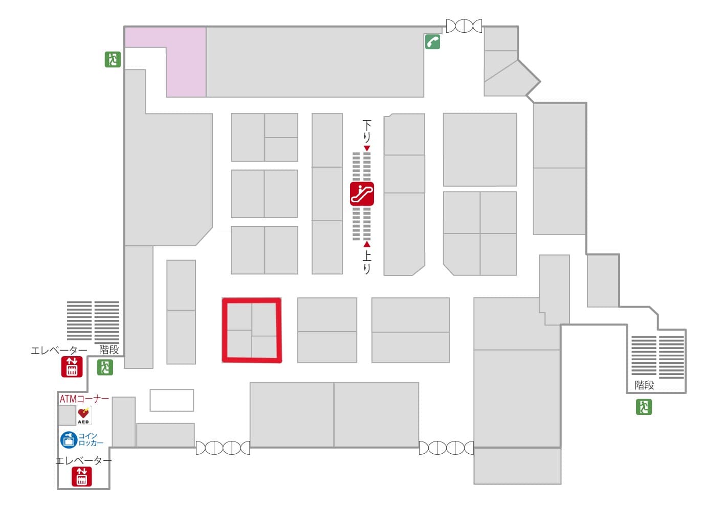 1階 カレンダキッチンF02【食物販】物産展から食体験まで多くの提案が可能の図面・フロアマップ