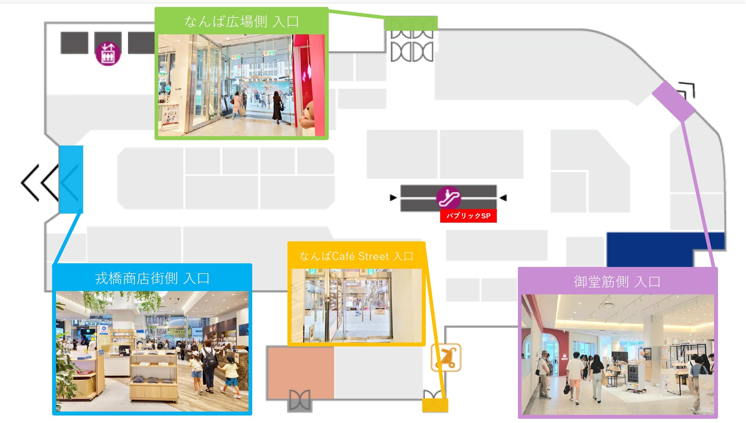 1階 パブリックスペース【物販・PR】エスカレーター横、人通りも多い好立地の図面・フロアマップ