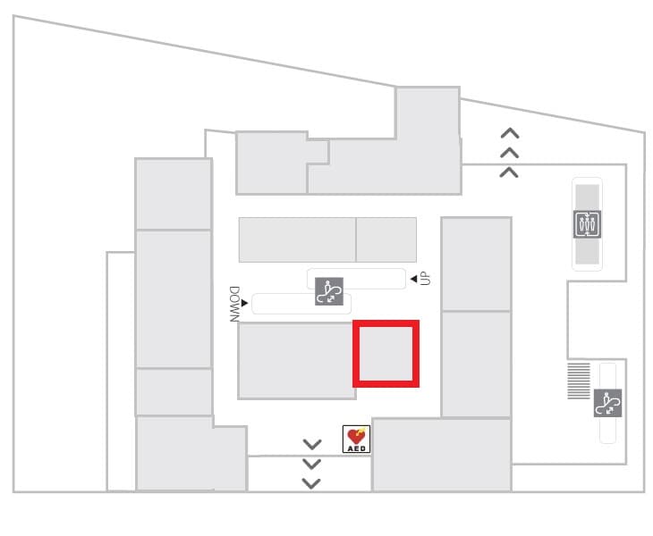 1階 カレンダリウムF01【食物販・物販】入口すぐの好立地、ガラス棚や備え什器ありの図面・フロアマップ