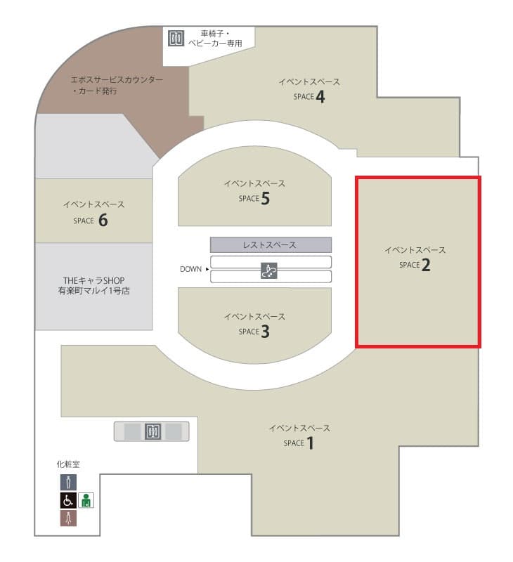 8階 SPACE2(カレンダリウムC01)【物販】物販からPR、展示会、ワークショップなどさまざまな利用用途にの図面・フロアマップ