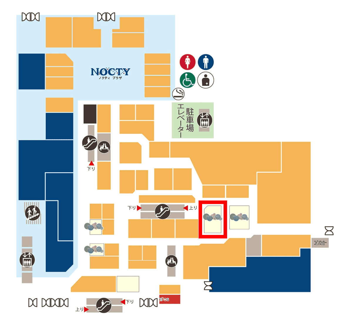 1階 カレンダリウムF10【食物販】目に留まりやすい好立地、スイーツ等の食物販におすすめの図面・フロアマップ