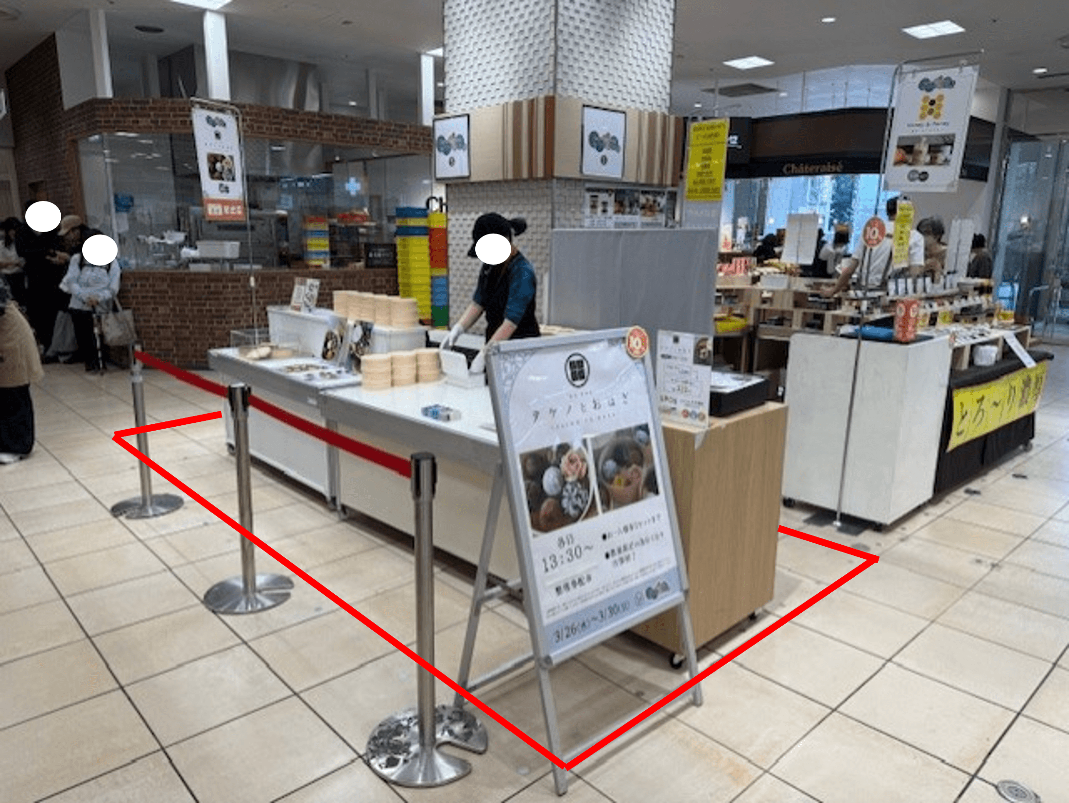 1階 カレンダリウムF02【食・物販】店内入口正面の好立地 スイーツ・惣菜 食物販に最適なスペースです。1