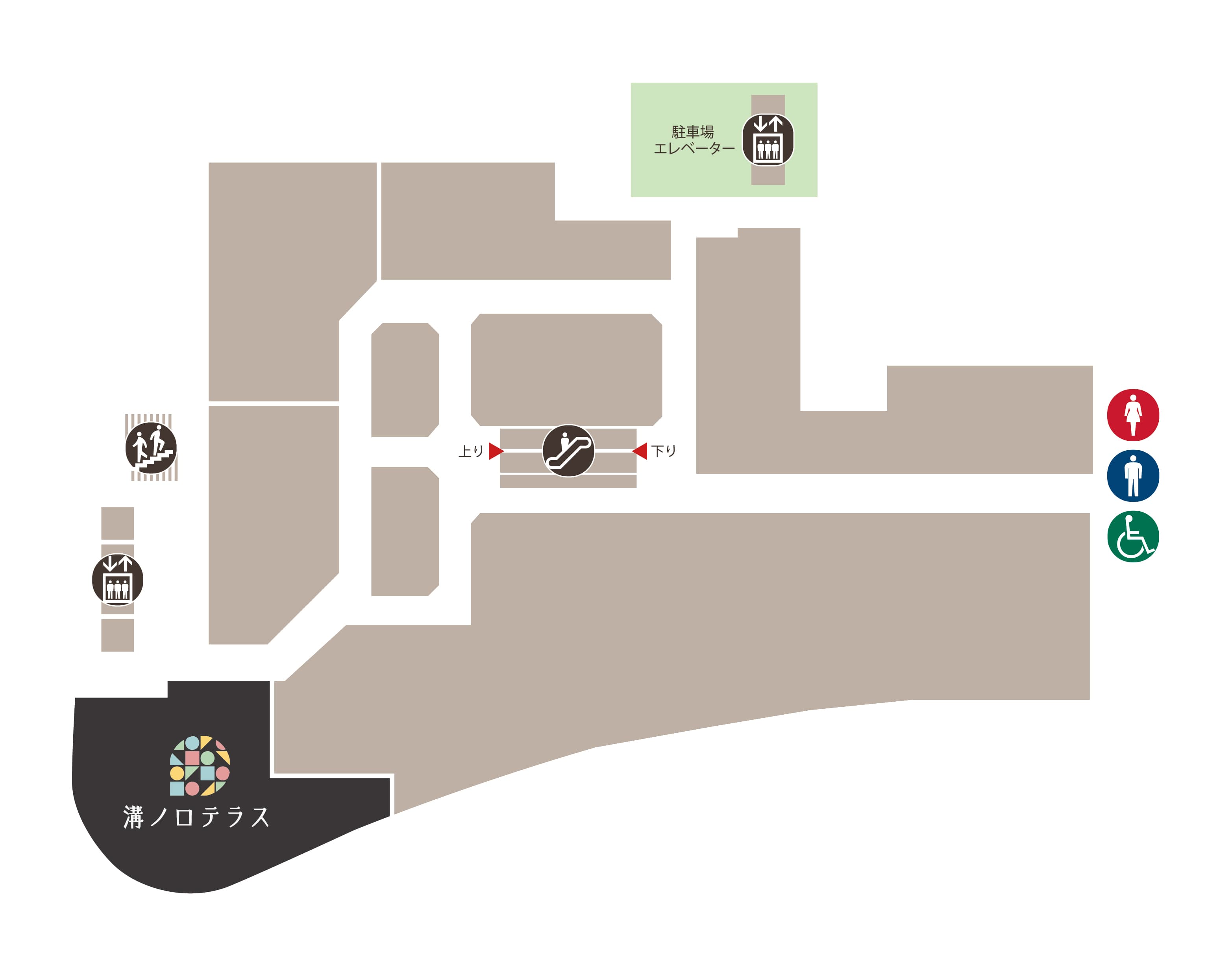 4階 カレンダリウムC03【食物販・PR・展示イベント】大型ビジョン・厨房設備がある大型イベントスペースの図面・フロアマップ