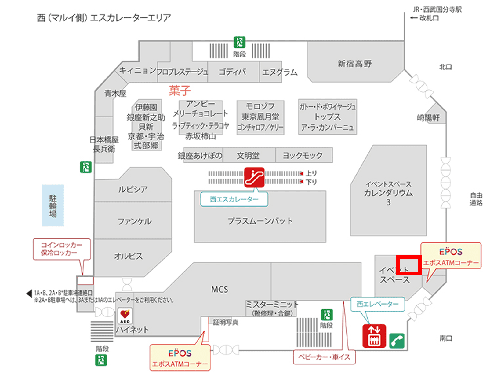 カレンダリウムF05(入口脇)駅直結!「お試し出店」もチャレンジしやすいスペースの図面・フロアマップ