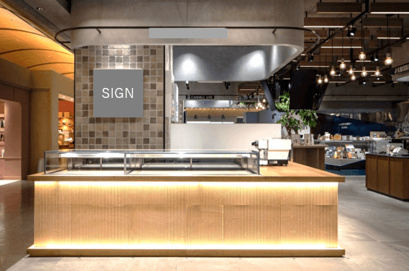 高級感のある備え付き什器