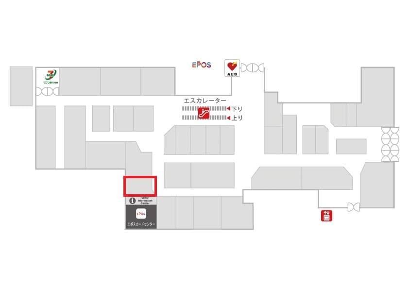 1階 カレンダリウムD07 雑貨、アクセサリーなど物販のポップアップストア出店に最適なスペースの図面・フロアマップ