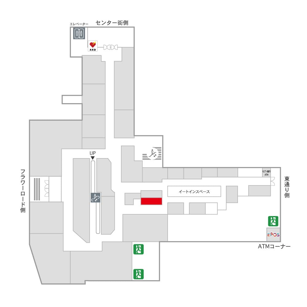 1階 カレンダリウムF03【食物販・物販】什器完備の人気のコンパクトスペースの図面・フロアマップ