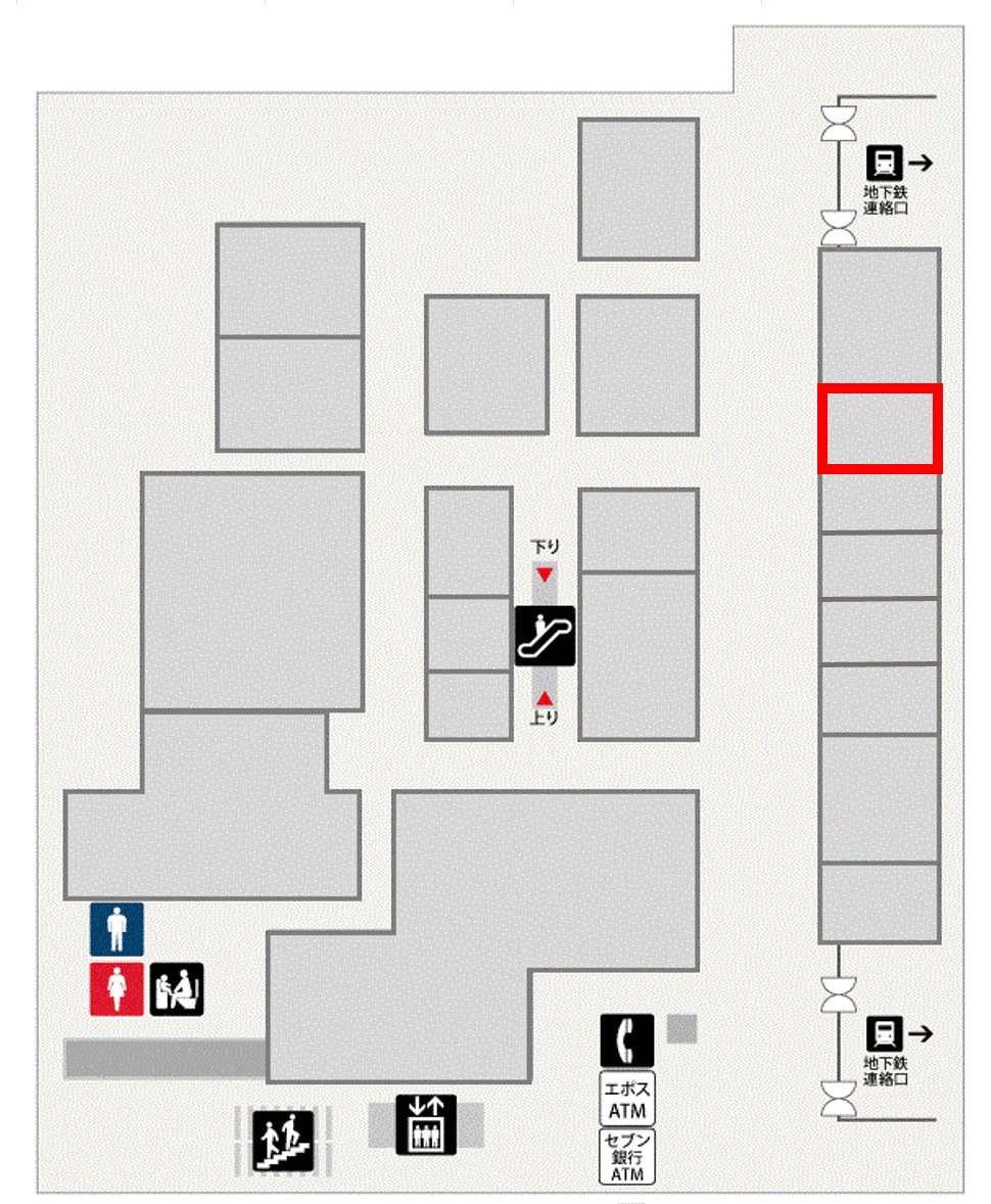 B1階 カレンダリウムF01【食物販】冷蔵ケース・冷蔵ストッカー完備の使いやすい小スペースの図面・フロアマップ