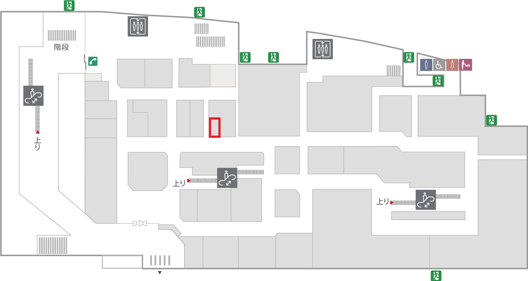 B1階 カレンダリウムF01【食物販・調理行為可能】終日お客さまで賑わう人気区画、お惣菜やスイーツに最適の図面・フロアマップ