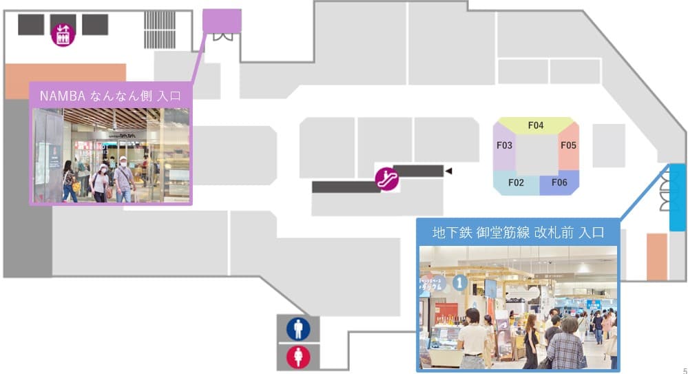 B1階 カレンダリウムF03【食物販】店内入って正面、人通りも多く、スイーツなど食のポップアップに最適の図面・フロアマップ